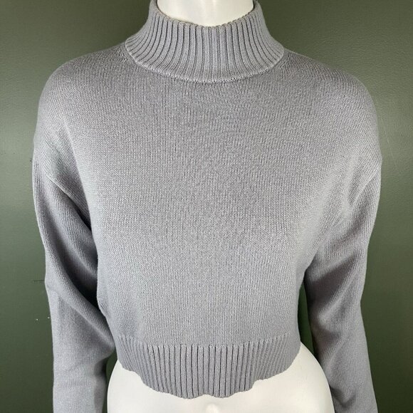 Sunday Best XX2 Organic Cotton Cashmere Blend Mock Neck Boxy Cropped Sweater - Picture 2 of 13
